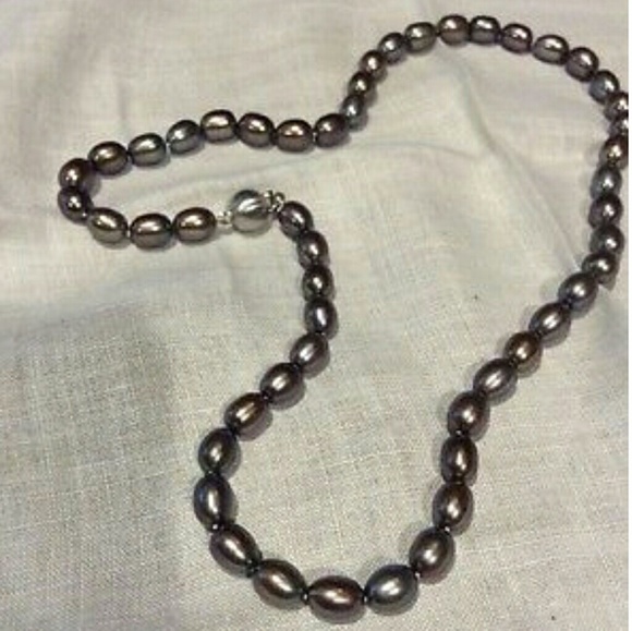 πTahitian Pearl necklace 18k White Gold π - Picture 2 of 4